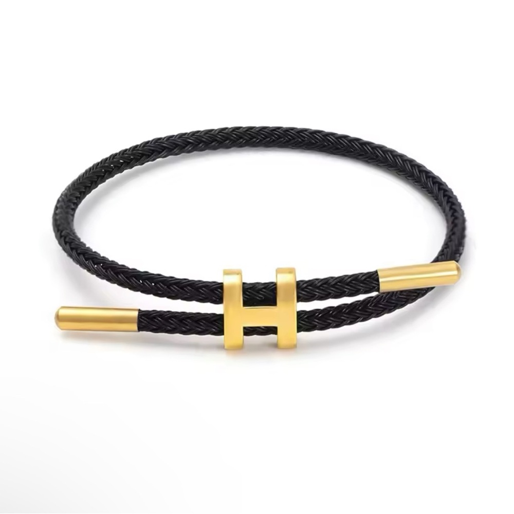 NWT 18K Gold Plated Black Bracelet